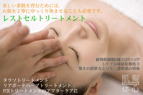 リアボーテ レストセルトリートメント｜【東京 港区 北青山】「からだのことなら」は、肌・髪・体・心の悩みの改善に「丁寧に寄り添う」メディカル系ケア専門院です。肌質改善・加齢肌対策・薄毛・抜け毛をはじめ、体調不良・痛みなどでお悩みなら1度ご来院下さい。ヒト由来幹細胞と植物由来幹細胞のリアボーテ クレアスキン・グランスキン化粧品正規販売代理店