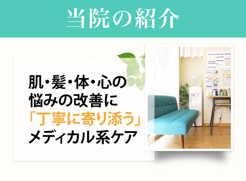 当院の紹介｜からだのことなら【リアボーテ正規取扱販売店 ビューティースキンラボ AnnaCarna】｜クレアスキン化粧品・グランスキン化粧品・シェリースキン・エキスパートローション・アコライム・リアムールのご購入はこちらから｜口コミ・効果・使い方・通販ネットショップ